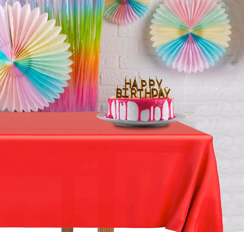 DecorRack 2 Rectangular Tablecloths BPA-Free Plastic, 54 x 108 inch, Dining Table Cloth, Rectangle Table Cover for Parties, Picnic, Camping and Outdoor, Disposable or Reusable, Red (2 Pack) - Image 4